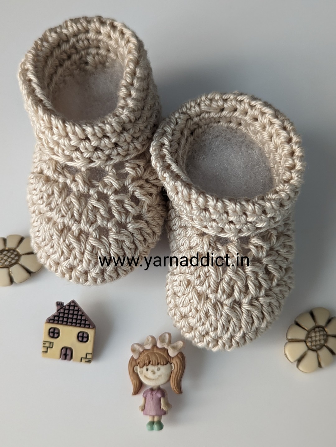 Baby Booties Ecru